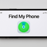 iPhone screen showing Find My Phone app for pausing location sharing