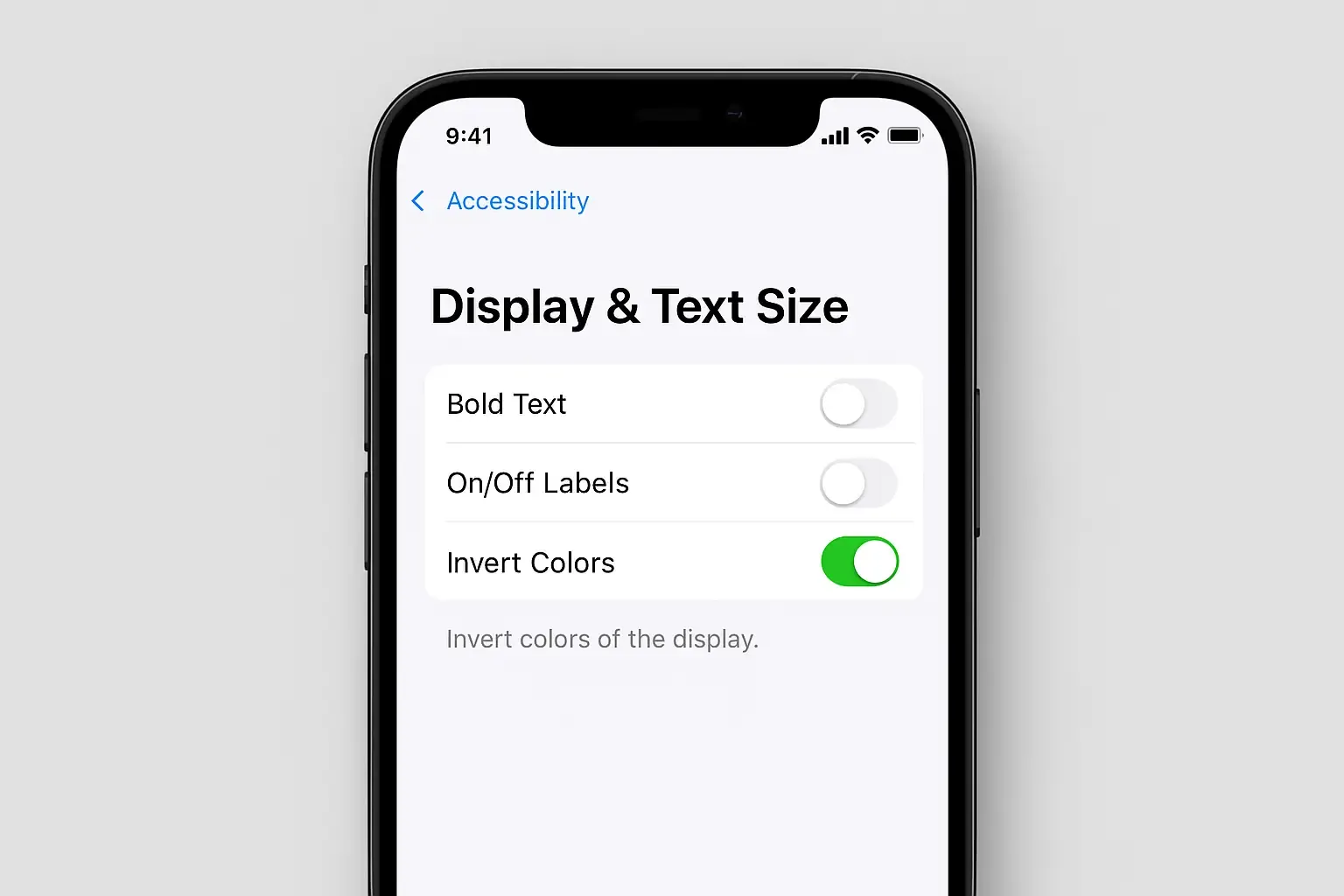 How to invert a photo on iPhone settings example