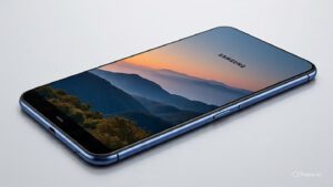 Leaked design render showing the Samsung Galaxy S26 Ultra with curved screen edges