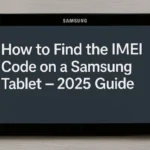 Samsung tablet displaying IMEI code on screen, helping users learn how to check and verify the IMEI code Samsung tablet easily.