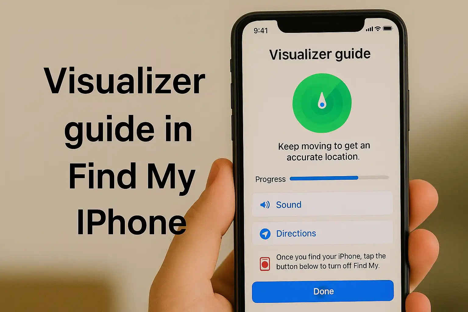 Person using Find My iPhone to locate a lost device in real life